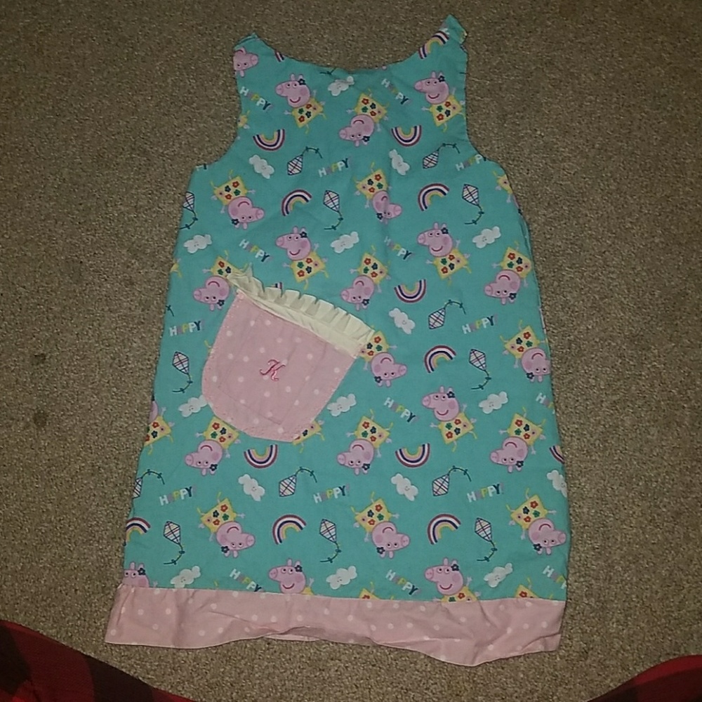 Peppa pig handmade play dress " K" pocket